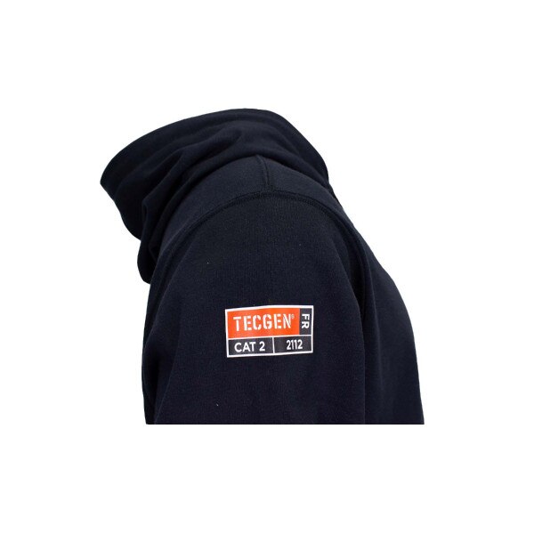 TECGEN FR Zip Front Hoodie in Navy
